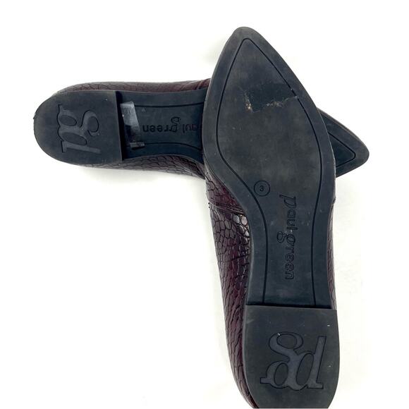 Paul Green Belinda Loafer Pointed Venetian Flat Burgundy Croc Women's 5.5 $375 - Picture 7 of 8